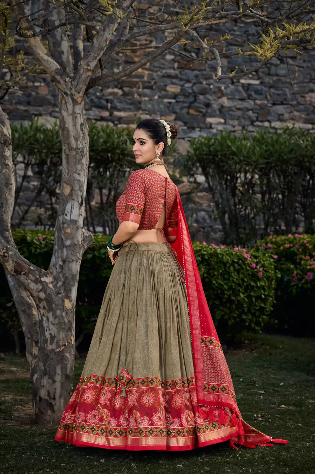 LNB 1210 Mehandi Color Tasar Silk Floral Print With Foil Print Lehenga Choli Wedding, Party, Festive, Events Etc. Delivery 4-6 Working Days Rs 2499 | Lehenga, Bollywood Lehenga, Creative Lehenga, Designer Lehenga, Embroidered Lehenga, Party Wear Lehenga