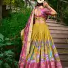 LNB 1222 Mustard Dola Silk With Kalamkari Print & Zari Work Lehenga Choli . Grab it for ₹1899. Delivery 4-6 Working Days. Shop now. | Lehenga, Bollywood Lehenga, Creative Lehenga, Designer Lehenga, Embroidered Lehenga, Party Wear Lehenga