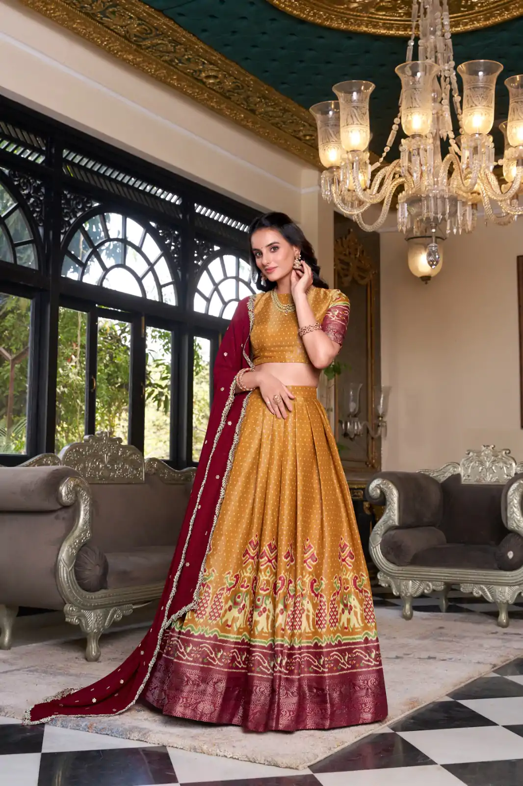LNB 1240 Mustard Kanchipuram With Embroidery Work & Zari Work Lehenga Choli ₹2499 on Availablely. Delivery 4-6 Working Days. Shop now. | Lehenga, Bollywood Lehenga, Creative Lehenga, Designer Lehenga, Embroidered Lehenga, Party Wear Lehenga