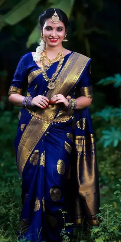 KP 3035 Navy Blue Soft Lichi Silk Saree Perfect for Wedding, Party, Housewarming, Raksha Bandhan, Family Gatherings . Exclusive Offer βΉ1399. Delivery | Sarees, Bollywood Sarees, Creative Sarees, Designer Sarees, Embroidered Sarees, Ethnic Saree, Modern Digital sarees, Party Wear Sarees