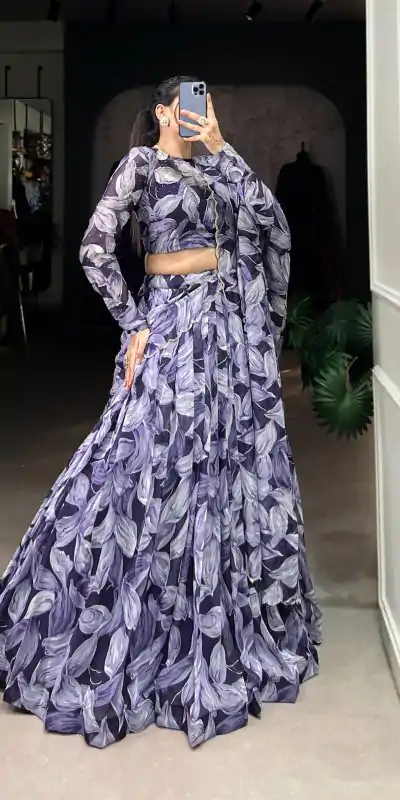 LNB 1027 Navy Blue Color Tabby Silk Lehenga Choli with Designer Work. Exclusive Offer ₹1999. Delivery 4-6 Working Days. Shop now. | Lehenga, Bollywood Lehenga, Creative Lehenga, Designer Lehenga, Embroidered Lehenga, Party Wear Lehenga