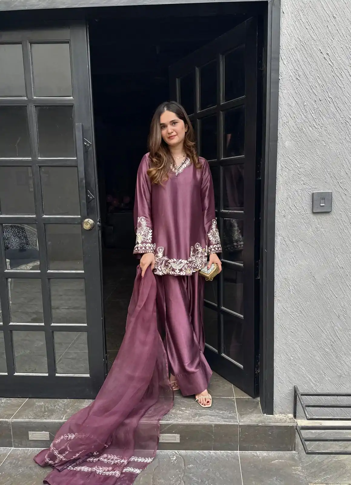 ZSR 3125 Onion Natural Crepp Silk With Embroidery Sequence Work Salwar Suit Perfect for Wedding, Party, Housewarming, Eid, Festival Celebrations | Jump Suits, Tops & Bottoms, Track Suits, Salwar suit, Casual Suits, Creative suits, Designer Suits, Palazzo Suits, Party Wear Suits, Patiala Suits, Straight Suits, Trendy Wear