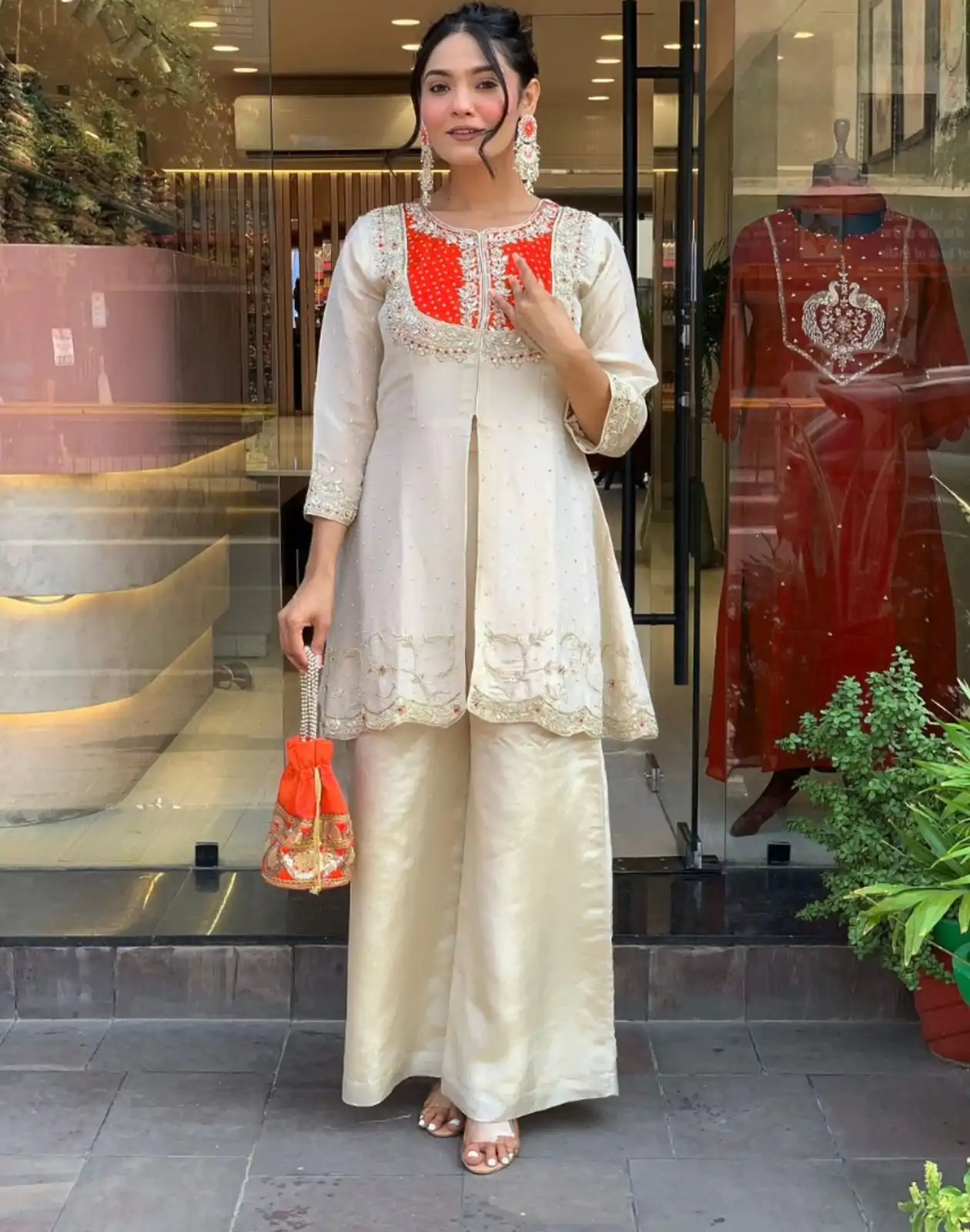 SRK 5277 Orange Mal Cotton With Embroidery Work & Bead Work Salwar Suit . Affordable Price ₹1799. Delivery 4-6 Working Days. Shop now. | Jump Suits, Salwar suit, Casual Suits, Creative suits, Designer Suits, Palazzo Suits, Party Wear Suits, Patiala Suits, Straight Suits