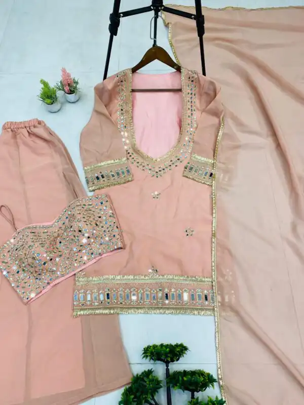 LG 2015 Peach Cosmos Salwar Suit Perfect for Wedding, Party, Karwa Chauth, Eid, Holi – . Exclusive Offer ₹2099. Delivery 4-6 Working Days. Shop now. | Jump Suits, Salwar suit, Casual Suits, Creative suits, Designer Suits, Palazzo Suits, Party Wear Suits, Patiala Suits, Straight Suits
