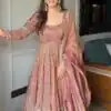 VLM 297 Peach Crunchy Silk with Lace Work & Embroidery Work Gown . Introductory Price ₹2499. Delivery 4-6 Working Days. Shop now. | Gowns, Bollywood Gowns, Creative Gowns, Designer Gowns, Embroidered Gowns, Party Wear Gowns