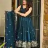SSR 521 Peacock Blue Crunchy Silk Embroidery Work Salwar Suit Wedding, Party, Festive, Events, Navratri Garba, Anniversary, Haldi,Best Price ₹2449. | Jump Suits, Salwar suit, Casual Suits, Creative suits, Designer Suits, Palazzo Suits, Party Wear Suits, Patiala Suits, Straight Suits