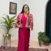 ST 1086 Pink Color Chinnon With Fully Embroidery Koti Ready To Wear Saree Wedding Party, Festive, Events Etc.4-6 Working Days@2049/- only | Gowns, Bollywood Gowns, Creative Gowns, Designer Gowns, Embroidered Gowns, Party Wear Gowns, Straight Suits