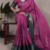 Pink Dola Chex Zari Work Saree