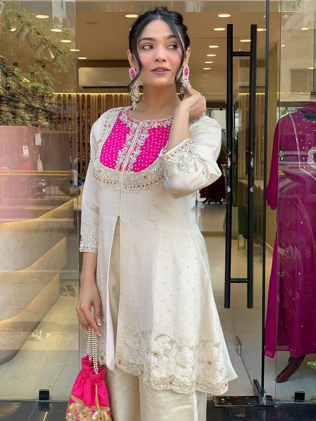 SRK 5277 Pink Mal Cotton With Embroidery Work & Bead Work Salwar Suit . Affordable Price ₹1799. Delivery 4-6 Working Days. Shop now. | Jump Suits, Salwar suit, Casual Suits, Creative suits, Designer Suits, Palazzo Suits, Party Wear Suits, Patiala Suits, Straight Suits
