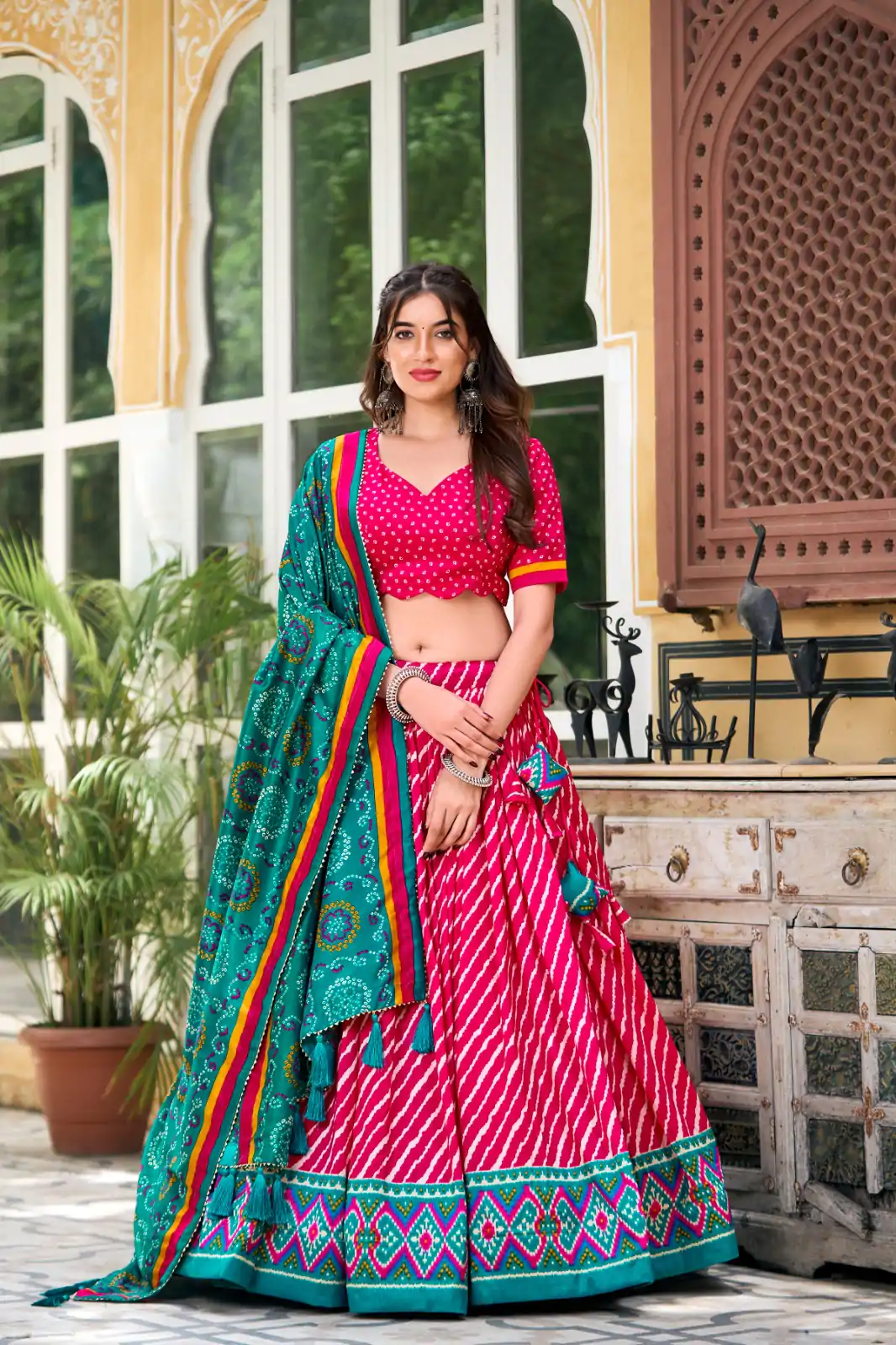 LNB 1224 Pink Tasar Silk Lehenga Choli With Bandhej Print & Patola Print. Now at just ₹2449. Delivery 4-6 Working Days. Shop now. | Lehenga, Bollywood Lehenga, Creative Lehenga, Designer Lehenga, Embroidered Lehenga, Party Wear Lehenga