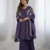 ZSR 3134 Purple Crunchy Silk Salwar Suit Perfect for Wedding, Party, Sangeet, Anniversary, Housewarming Introductory Price ₹2399. Delivery 4-6 | Jump Suits, Salwar suit, Casual Suits, Creative suits, Designer Suits, Palazzo Suits, Party Wear Suits, Patiala Suits, Straight Suits