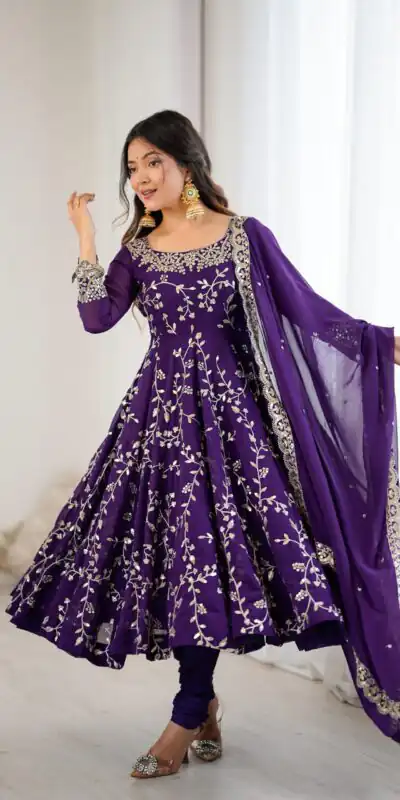 SRK 5299 Purple Georgette With Sequence Work Perfect for Wedding, Party, Lohri, Temple Visit, Ganesh Chaturthi Festive, Events, 4-6 Working Days At 2149 | Gowns, Bollywood Gowns, Creative Gowns, Designer Gowns, Embroidered Gowns, Party Wear Gowns