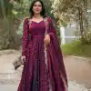 SSR 516 Rani Pink Fandy Silk With Embroidery sequence Work Gown Perfect for Wedding, Party, Onam, Makar Sankranti, Traditional Day Special Price ₹ 2149 | Gowns, Bollywood Gowns, Creative Gowns, Designer Gowns, Embroidered Gowns, Party Wear Gowns