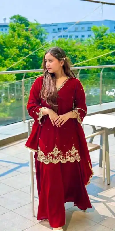 RTC 5852 Red Color Chinon Silk Thread Sequence Work Salwar Suit Casual, Wedding, Festive, Events . Expected Delivery  4-6 Working Days @2099/- only      | Jump Suits, Salwar suit, Casual Suits, Creative suits, Designer Suits, Palazzo Suits, Party Wear Suits, Patiala Suits, Straight Suits
