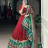 LNB 1727 Red Tasar Silk With Gamthi Work & Mirror Work. Get it for Lehenga Choli ₹2999. Delivery 4-6 Working Days. Shop now. | Lehenga, Bollywood Lehenga, Creative Lehenga, Designer Lehenga, Embroidered Lehenga, Party Wear Lehenga