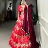 LNB 1032 Red Tussar Silk With Lace Work & Sequins Work Lehenga Choli. Now at just ₹1799. Delivery 4-6 Working Days. Shop now. | Lehenga, Bollywood Lehenga, Creative Lehenga, Designer Lehenga, Embroidered Lehenga, Party Wear Lehenga
