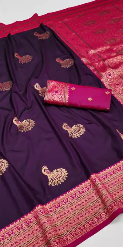 MB Morni Royal Purple in Soft Silk Zari Work & Lace Work Saree . Wedding, Party, Festive, Events, Grab it for ₹2099. Delivery 4-6 Working Days. Shop now. | Sarees, Bollywood Sarees, Creative Sarees, Designer Sarees, Embroidered Sarees, Ethnic Saree, Modern Digital sarees, Party Wear Sarees