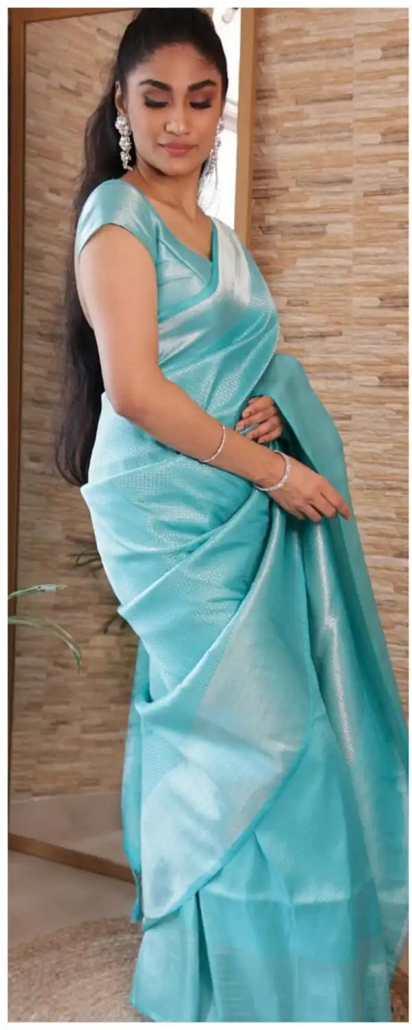 KP 4040 Sky Blue Soft Lichi Silk Saree Perfect for Wedding, Party, Ethnic Day, Raksha Bandhan, Temple Visit . Exclusive Offer ₹1299. Delivery 4-6 Working D | Sarees, Bollywood Sarees, Creative Sarees, Designer Sarees, Embroidered Sarees, Ethnic Saree, Modern Digital sarees, Party Wear Sarees