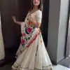 LG 653 White Cotton Lehenga Choli Perfect for Wedding, Party, Diwali, Lohri, Anniversary . Now at just ₹2399. Delivery 4-6 Working Days. Shop now. | Lehenga, Bollywood Lehenga, Creative Lehenga, Designer Lehenga, Embroidered Lehenga, Party Wear Lehenga