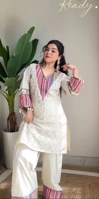SR 1683 White Khadi Cotton with Thread Embroidery & Embroidery Work Salwar Suit just ₹1999. Delivery 4-6 Working Days. Shop now. | Jump Suits, Tops & Bottoms, Track Suits, Salwar suit, Casual Suits, Creative suits, Designer Suits, Palazzo Suits, Party Wear Suits, Patiala Suits, Straight Suits, Trendy Wear