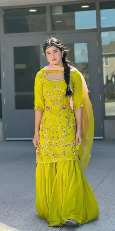 LG 1997 Yellow Georgette Embroidery Work & Lace Work Salwar Suit in . Festive Deal ₹1899. Delivery 4-6 Working Days. Shop now. | Jump Suits, Tops & Bottoms, Track Suits, Salwar suit, Casual Suits, Creative suits, Designer Suits, Palazzo Suits, Party Wear Suits, Patiala Suits, Straight Suits, Trendy Wear
