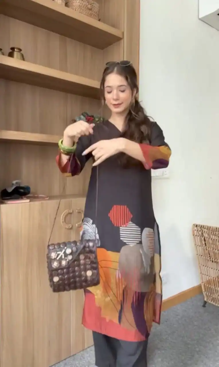 DC 110 Black Fox Georgette Kurti with Digital Print. Wedding, Party, Festive, Events, Grab it for ₹1499. Delivery 4-6 Working Days. Shop now. | Kurti, Bollywood Kurti, Creative Kurtis, Designer Kurti, Party Wear Kurti, Selfie Kurti