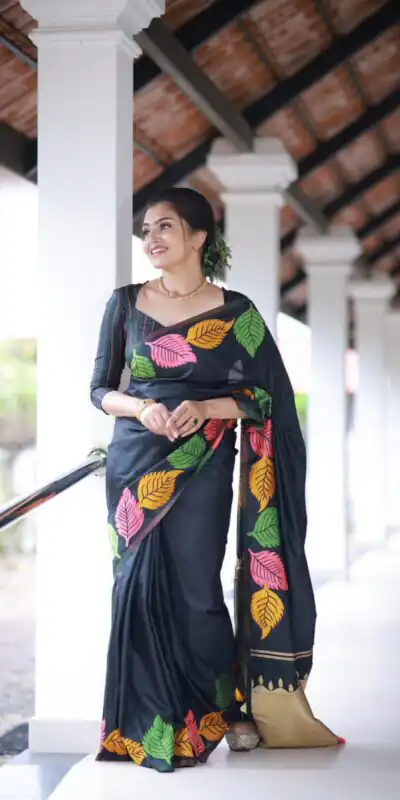 KP 6042 Black Color Soft Lichi Silk Saree with Lace Border & Lace Work. Get it for ₹1399. Delivery 4-6 Working Days. Shop now. | Sarees, Bollywood Sarees, Creative Sarees, Designer Sarees, Embroidered Sarees, Ethnic Saree, Modern Digital sarees, Party Wear Sarees