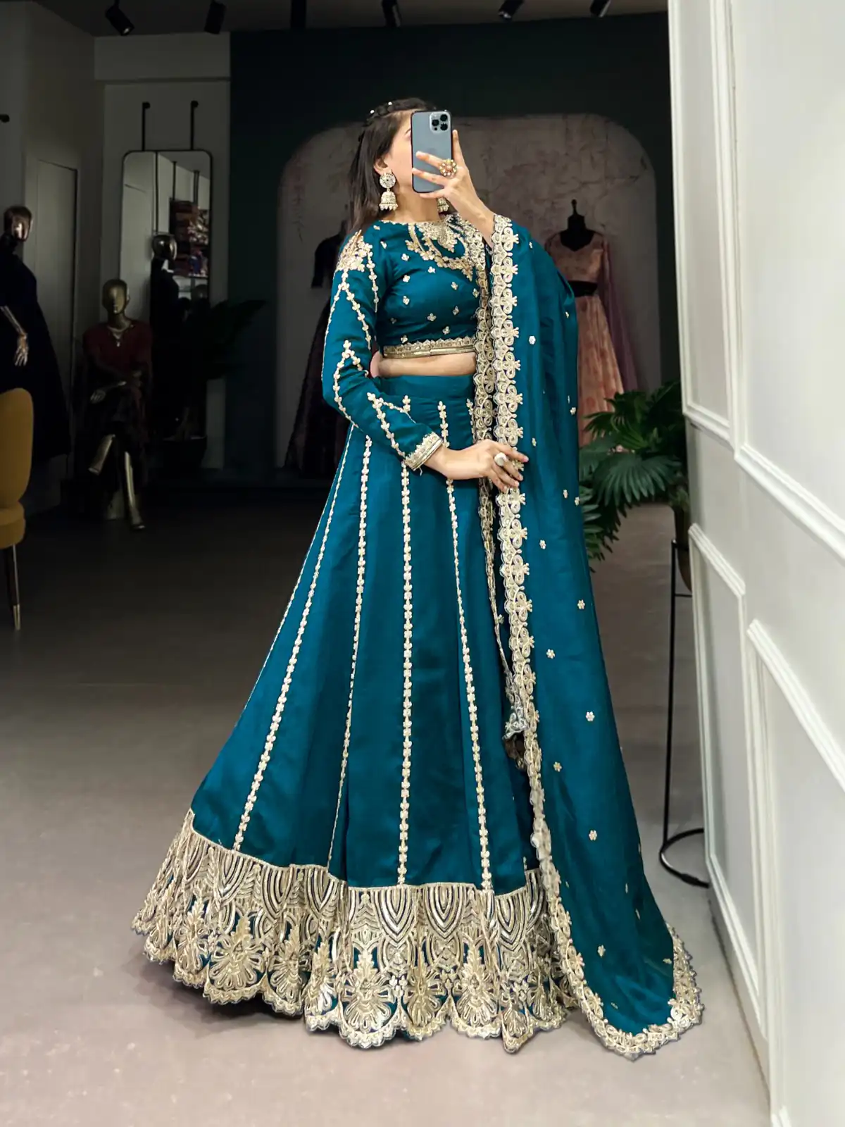 LNB 1418 Firozi Color Vichitra Silk Sequins and Thread Embroidery Work Lehenga Choli Wedding, Party, Festive, Events Etc. Delivery 4-6 Working Days Rs 2999 | Lehenga, Bollywood Lehenga, Creative Lehenga, Designer Lehenga, Embroidered Lehenga, Party Wear Lehenga