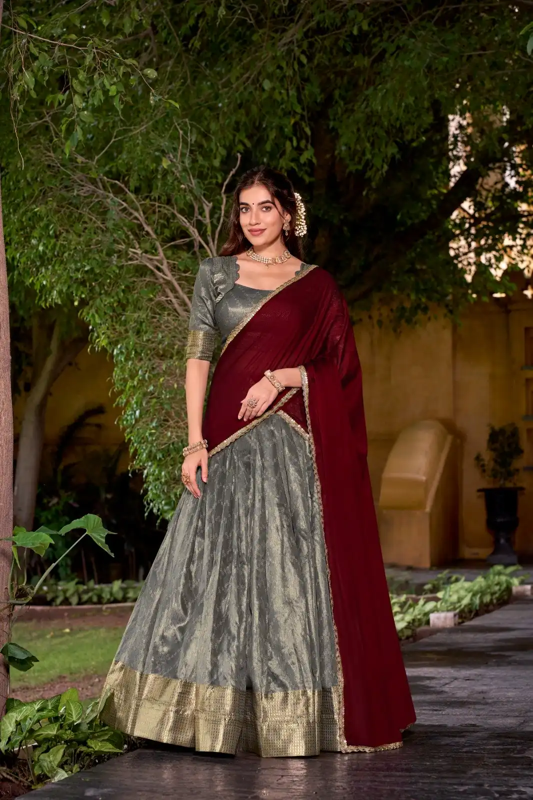 LNB 2026 Gray Color Dupion Silk Lehenga Choli With Zari Work.Wedding, Party, Festive, Events, Special Price ₹1999. Delivery 4-6 Working Days. Shop now. | Lehenga, Bollywood Lehenga, Creative Lehenga, Designer Lehenga, Embroidered Lehenga, Party Wear Lehenga