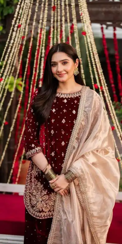 VLM 304 Maroon Viscos Velvet Salwar Suit Perfect for Wedding, Party, Festival Celebrations, Pooja, Ethnic Day – . Festive Deal ₹2399. Delivery 4-6 Wo | Jump Suits, Tops & Bottoms, Track Suits, Salwar suit, Casual Suits, Creative suits, Designer Suits, Palazzo Suits, Party Wear Suits, Patiala Suits, Straight Suits, Trendy Wear