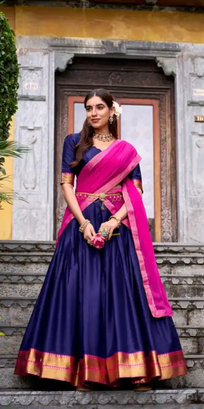 LNB 2029 Navy Blue Poly Cotton Lehenga Choli Perfect for Wedding, Party, Bridal Wear, Sangeet, Baisakhi Affordable Price ₹1899. Delivery 4-6 Working Days. | Lehenga, Bollywood Lehenga, Creative Lehenga, Designer Lehenga, Embroidered Lehenga, Party Wear Lehenga