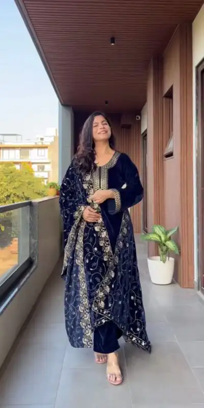 LG 2023 Navy Blue Velvet Salwar Suit with Embroidery Work. Wedding, Party, Festive, Events Get it for ₹2029. Delivery 4-6 Working Days. Shop now. | Jump Suits, Tops & Bottoms, Track Suits, Salwar suit, Casual Suits, Creative suits, Designer Suits, Palazzo Suits, Party Wear Suits, Patiala Suits, Straight Suits, Trendy Wear