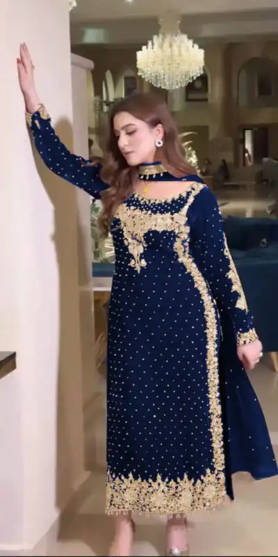 NSR 876 Navy Blue Viscose Velvet Salwar Suit with Lace Work & Embroidery Work. Exclusive Offer ₹2399. Delivery 4-6 Working Days. Shop now. | Jump Suits, Salwar suit, Casual Suits, Creative suits, Designer Suits, Palazzo Suits, Party Wear Suits, Patiala Suits, Straight Suits