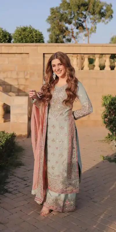 SRK 5176 Peach Faux Georgette Salwar Suit with Lace Work & Embroidery Work. Available at ₹2399 only. Delivery 4-6 Working Days. Shop now. | Jump Suits, Tops & Bottoms, Track Suits, Salwar suit, Casual Suits, Creative suits, Designer Suits, Palazzo Suits, Party Wear Suits, Patiala Suits, Straight Suits, Trendy Wear