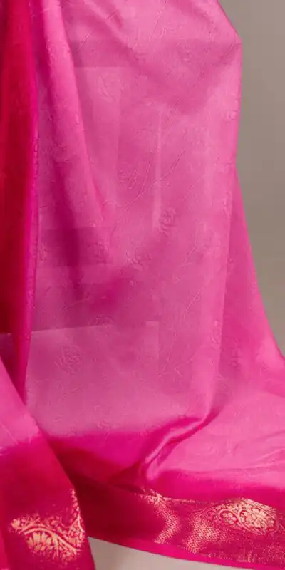 Alternative view of Pink Marsh Mello Zari Work Saree