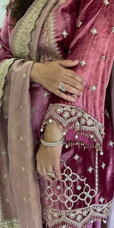 NSR 877 Pink in Viscose Velvet Lace Work & Embroidery Work Salwar Suit . Affordable Price ₹2149. Delivery 4-6 Working Days. Shop now. | Lehenga, Bollywood Lehenga, Creative Lehenga, Designer Lehenga, Embroidered Lehenga, Party Wear Lehenga