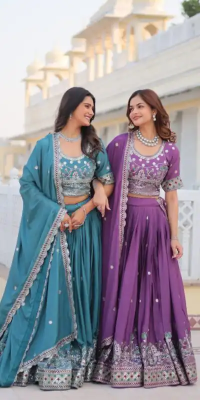 Ram 064 Purple Pure Chinon Lehenga Choli with Embroidery Work. Introductory Price ₹3049. Delivery 4-6 Working Days. Shop now. | Lehenga, Bollywood Lehenga, Creative Lehenga, Designer Lehenga, Embroidered Lehenga, Party Wear Lehenga