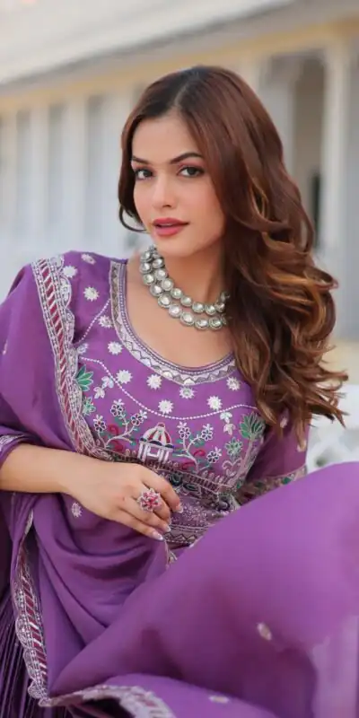 Ram 064 Purple Pure Chinon Lehenga Choli with Embroidery Work. Introductory Price ₹3049. Delivery 4-6 Working Days. Shop now. | Lehenga, Bollywood Lehenga, Creative Lehenga, Designer Lehenga, Embroidered Lehenga, Party Wear Lehenga