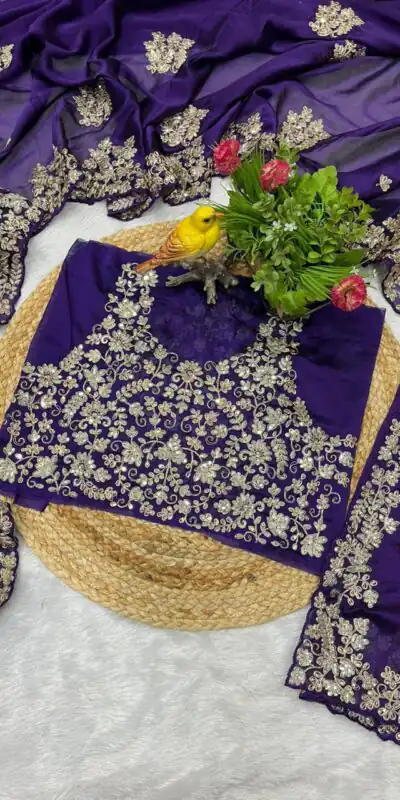 BT 1301 Purple Rangoli Silk Saree with Sequins Work & Embroidery Work. Now at just ₹1999. Delivery 4-6 Working Days. Shop now. | Sarees, Bollywood Sarees, Creative Sarees, Designer Sarees, Embroidered Sarees, Ethnic Saree, Modern Digital sarees, Party Wear Sarees