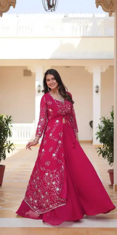 Ram 073 Red Color Fox Georgette Lehenga Choli with Embroidery Work. Festive Deal ₹2149. Delivery 4-6 Working Days. Shop now. | Lehenga, Bollywood Lehenga, Creative Lehenga, Designer Lehenga, Embroidered Lehenga, Party Wear Lehenga