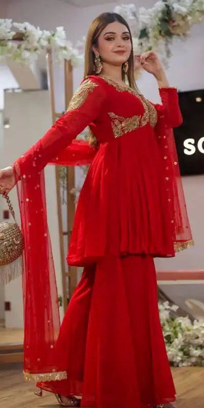 BT 5006 Red Fox Georgette Salwar Suit with Sequins Work & Embroidery Work. Best Price ₹1999. Delivery 4-6 Working Days. Shop now. | Jump Suits, Tops & Bottoms, Track Suits, Salwar suit, Casual Suits, Creative suits, Designer Suits, Palazzo Suits, Party Wear Suits, Patiala Suits, Straight Suits, Trendy Wear