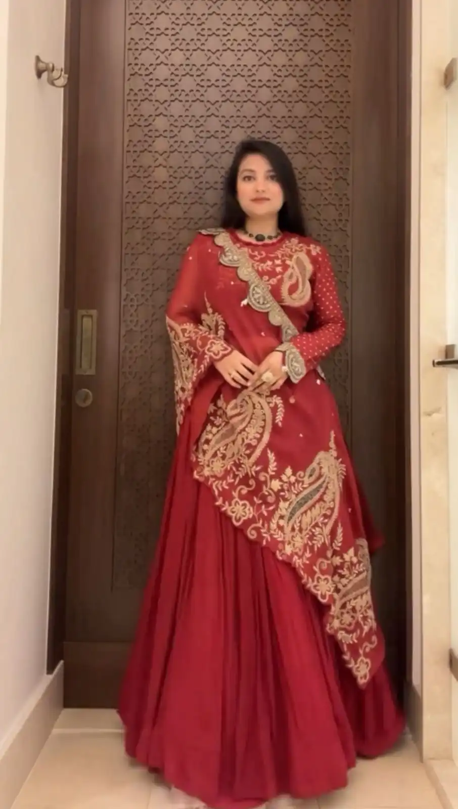 Red Georgette Embroidery Work Lehenga Choli