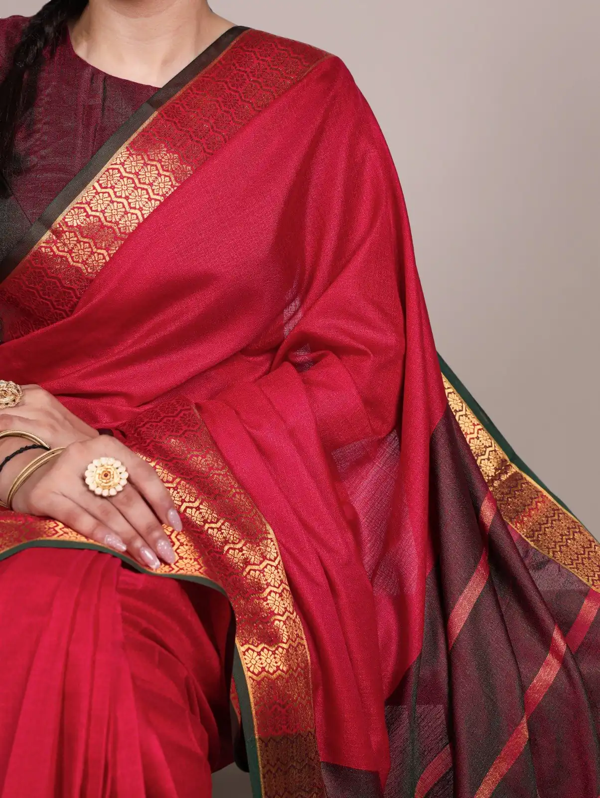 YNF 7408 Red Color Poly Cotton Saree With Zari Work. Wedding, Party, Festive, Events, Affordable Price ₹1399. Delivery 4-6 Working Days. Shop now. | Sarees, Bollywood Sarees, Creative Sarees, Designer Sarees, Embroidered Sarees, Ethnic Saree, Modern Digital sarees, Party Wear Sarees