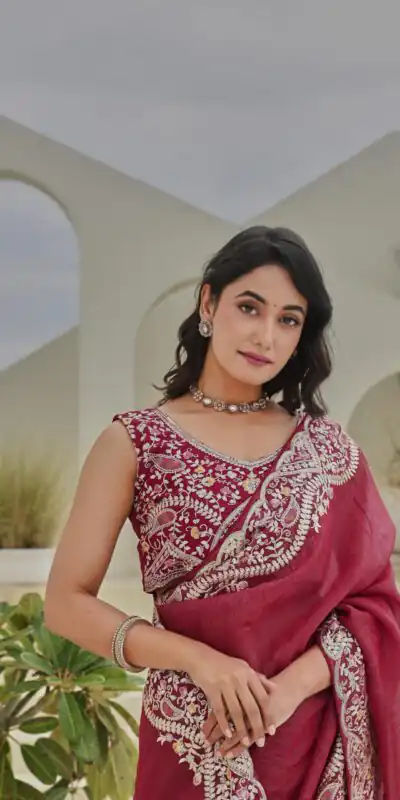 Ram 010 Red Color Silver Crunchy Saree With Embroidery Work Special Wedding, Party, Festive, Events Price ₹2149. Delivery 4-6 Working Days. Shop now. | Sarees, Bollywood Sarees, Creative Sarees, Designer Sarees, Embroidered Sarees, Ethnic Saree, Modern Digital sarees, Party Wear Sarees