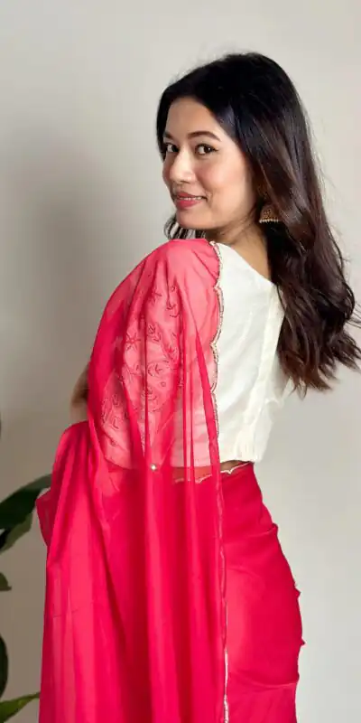 AC CHERRY Red Red Soft Organza With Handwork Saree Wedding, Party, Festive, Events Affordable Price ₹2099. Delivery 4-6 Working Days. Shop now. | Sarees, Bollywood Sarees, Creative Sarees, Designer Sarees, Embroidered Sarees, Ethnic Saree, Modern Digital sarees, Party Wear Sarees