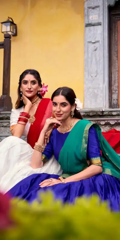 Alternative view of Royal Blue Poly Cotton Lace Zari Work Lehenga Choli