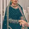 FC 1448 Teal Georgette Salwar Suit with Embroidery Work & Lace Work. Exclusive Offer ₹2599. Delivery 4-6 Working Days. Shop now. | Jump Suits, Tops & Bottoms, Track Suits, Salwar suit, Casual Suits, Creative suits, Designer Suits, Palazzo Suits, Party Wear Suits, Patiala Suits, Straight Suits, Trendy Wear