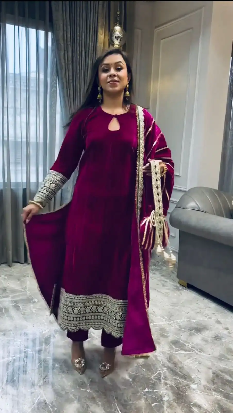 VLM 241 Wine in Crash Viscose Velvet Embroidery Work Salwar Suit . Affordable Price ₹2399. Delivery 4-6 Working Days. Shop now. | Jump Suits, Salwar suit, Casual Suits, Creative suits, Designer Suits, Palazzo Suits, Party Wear Suits, Patiala Suits, Straight Suits