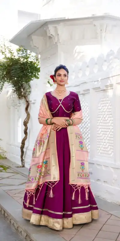 LNB 2016 Wine Color Vichitra Silk Plain with Paithni lace border Lehenga Choli Wedding, Party, Festive, Events Etc. Delivery 4-6 Working Days Rs 2999 | Lehenga, Bollywood Lehenga, Creative Lehenga, Designer Lehenga, Embroidered Lehenga, Party Wear Lehenga