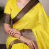Yellow Marsh Mello Zari Work Saree
